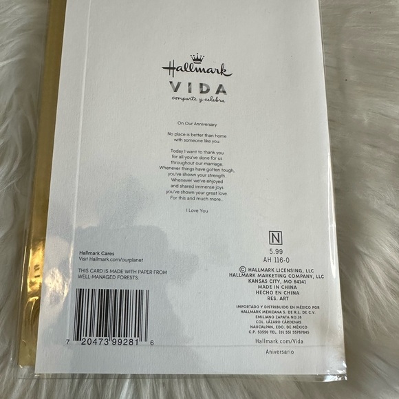 🧡10/$10 SPANISH Green Anniversary Card with Floral Design - Picture 4 of 5